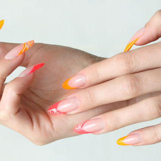 Colourful French manicure