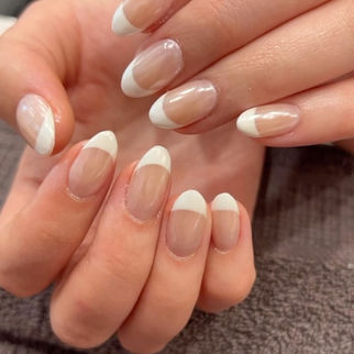Classic white French manicure