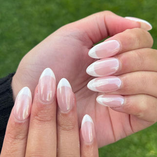 Soft white French nails