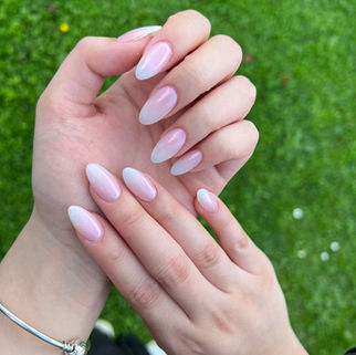 Soft pink almond manicure