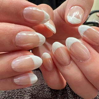 Pearl white almond nails