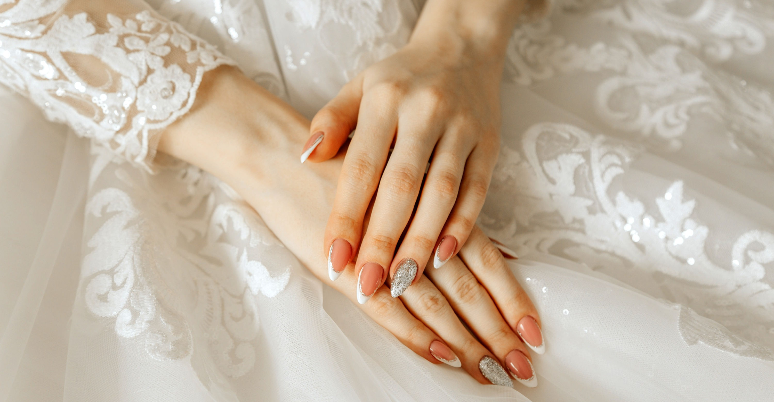 Elegant bridal manicure by Lala Nails & Beauty