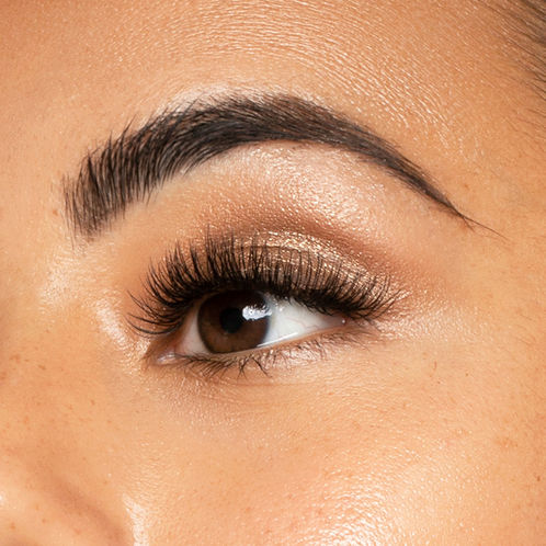 Defined brows with volume lashes
