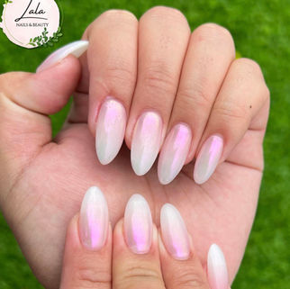 Pink ombre almond nails